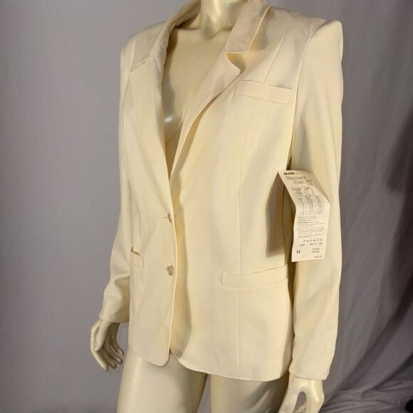 Vintage Sears Cream Blazers That Fit Women’s Button Down Blazer Size 14 - Picture 11 of 14